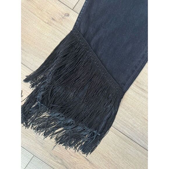 Zara Women’s Premium Denim Collection High Rise Fringe Black Jeans 10 country - Picture 9 of 9